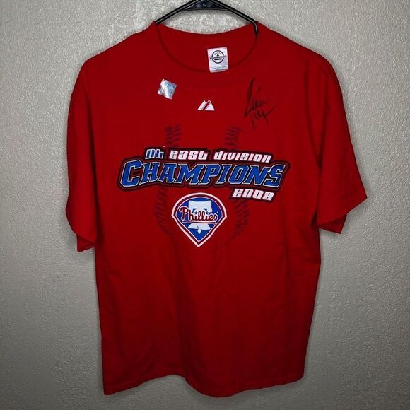 2008 Phillies Division Champions T Shirt Large - Picture 2 of 6